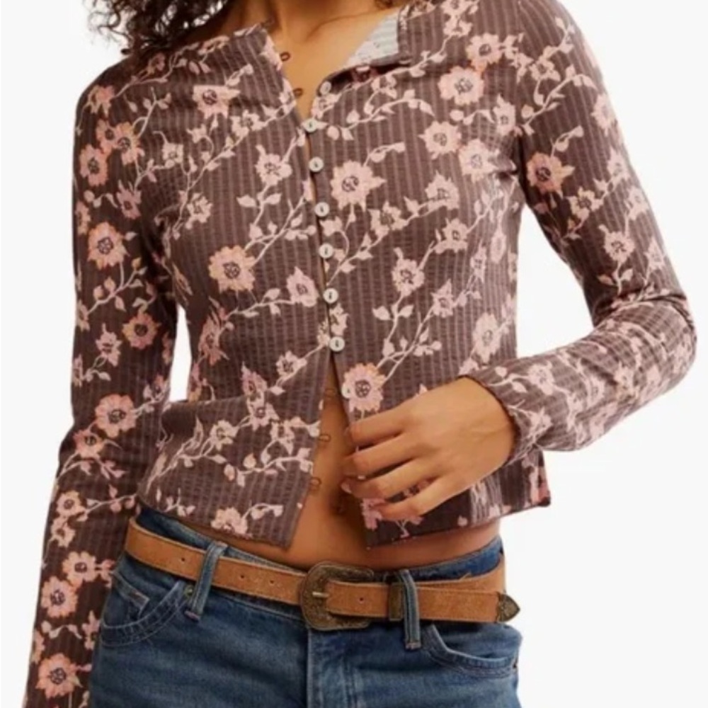 Free People Floral Tilly Cardigan